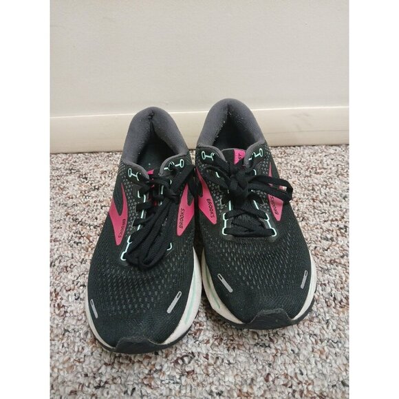 Brooks Ghost 14 Women’s Running Shoes Black And Pink  8 M 1203561B013!! - Picture 1 of 16